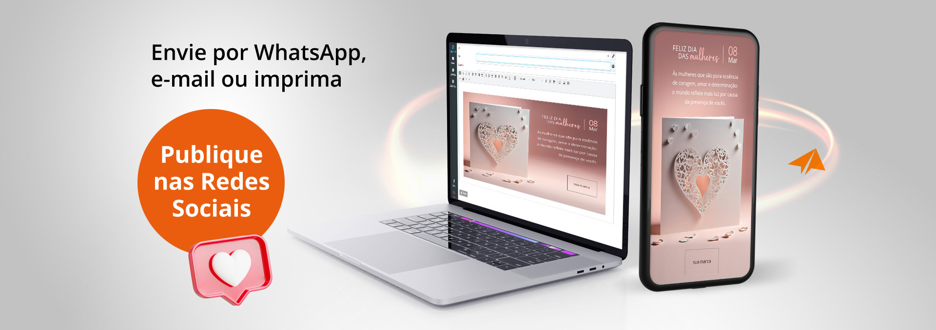 Banner Cartões Dia das Mulheres para Empresas, Email, Whatsapp, Redes Sociais ou Imprimir