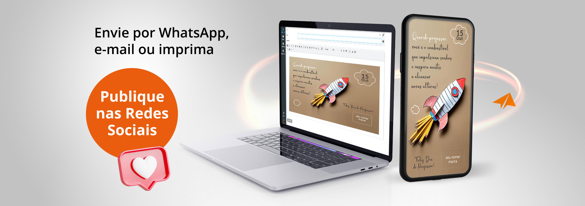 Banner Cartões Empresas Dia dos Professores para Email, Whatsapp, Redes Sociais ou Imprimir