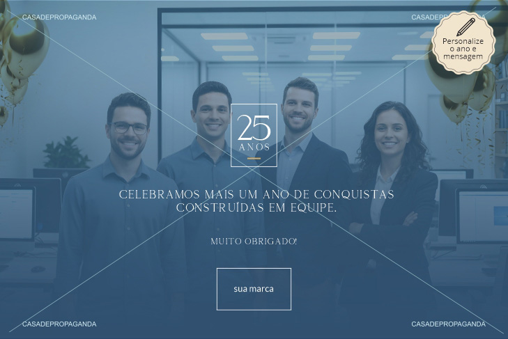 Cartão Aniversário Corporativo Celebração