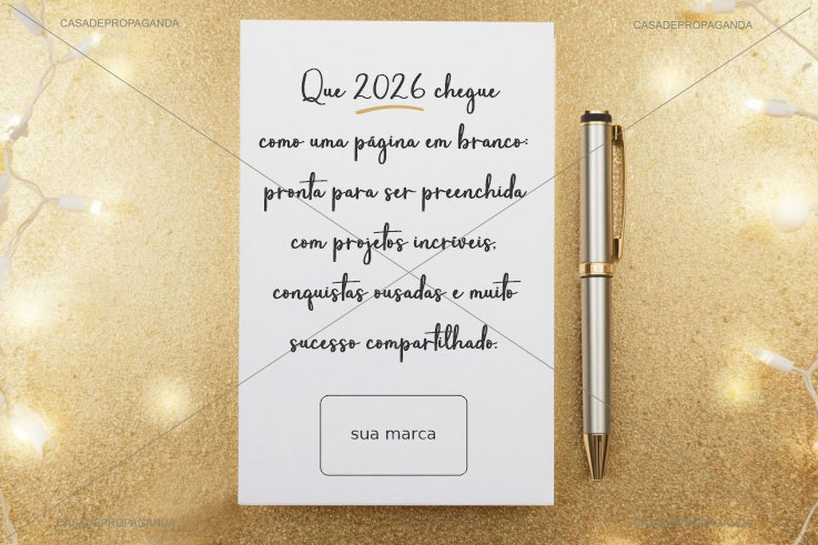 Cartão Ano Novo Compartilhar Corporativo