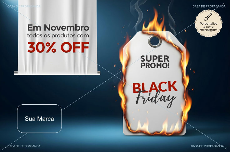 Arte Cartão Promocional Black Friday Chama Azul