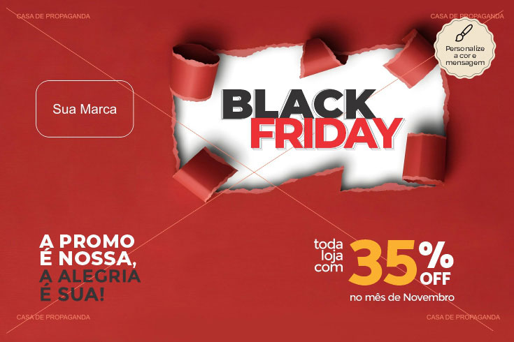 Cartão Promocional Black Friday Papel Vermelho - Cód. 704