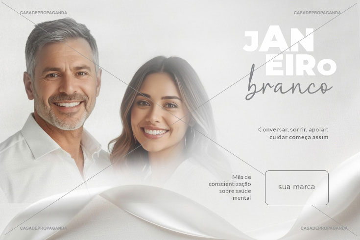 Cartão Corporativo Prevenção Saúde Mental Janeiro Branco - Cuidar