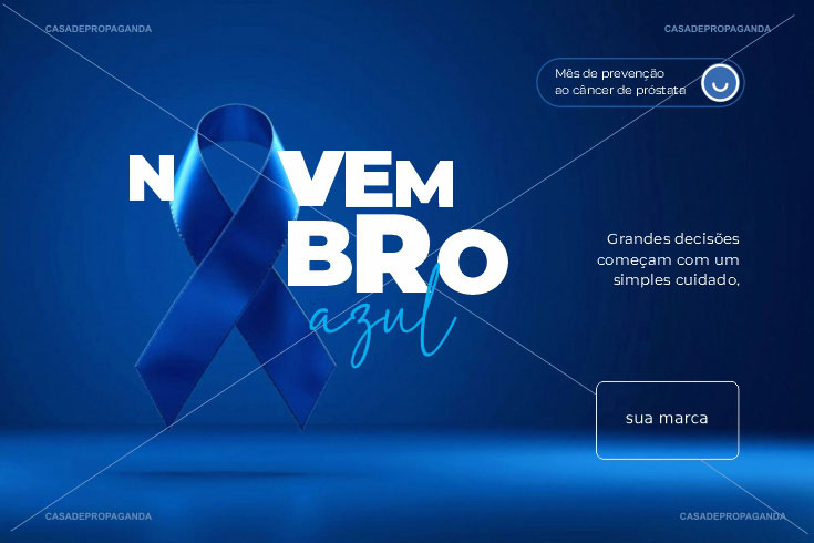 Cartão Empresas Prevenção ao Câncer de Próstata Novembro Azul - Laço Azul