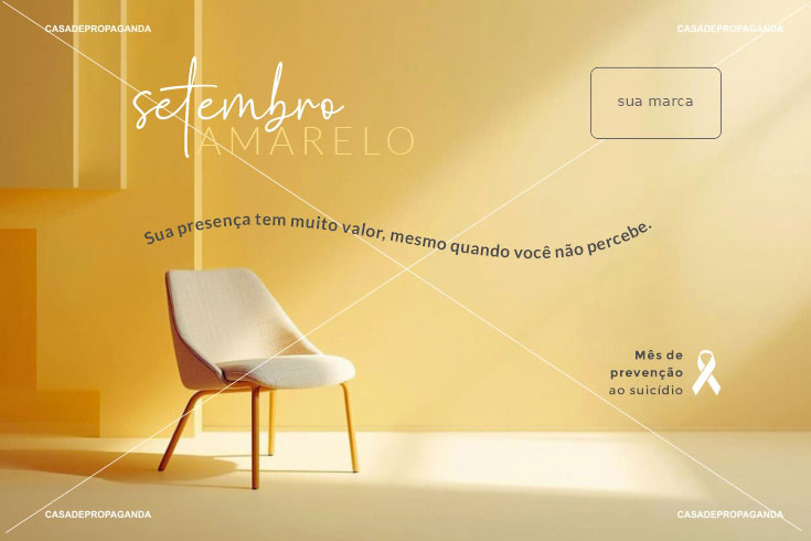 Cartão Empresas Prevenção Suicídio Setembro Amarelo - Presença
