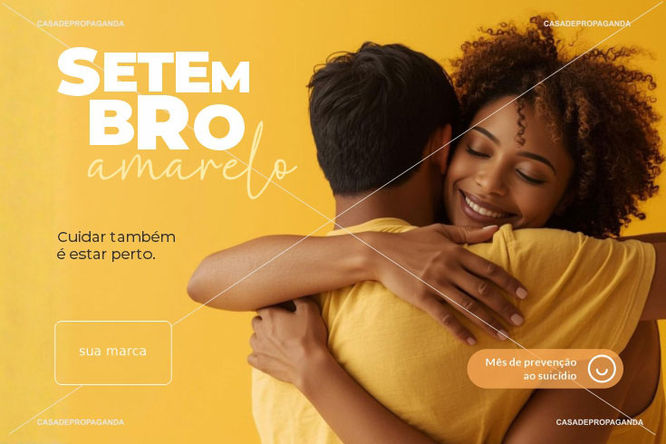 Cartão Corporativo Prevenção Suicídio Setembro Amarelo - Abraço