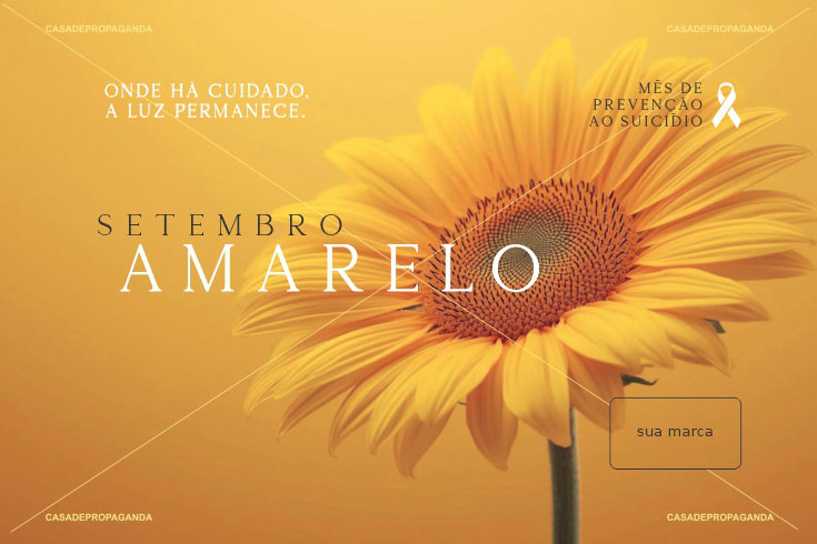 Cartão Empresarial Prevenção Suicídio Setembro Amarelo - Girassol