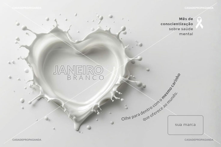 Cartão Corporativo Prevenção Saúde Mental Janeiro Branco - Carinho