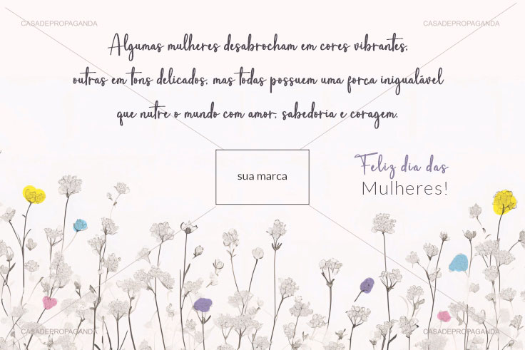 Cartão Dia das Mulheres Jardim Funcionárias