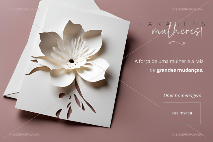 Cartão Revelação Dia das Mulheres Empresas