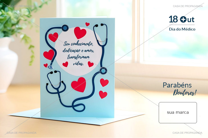 Cartão Dia do Médico Conhecimento