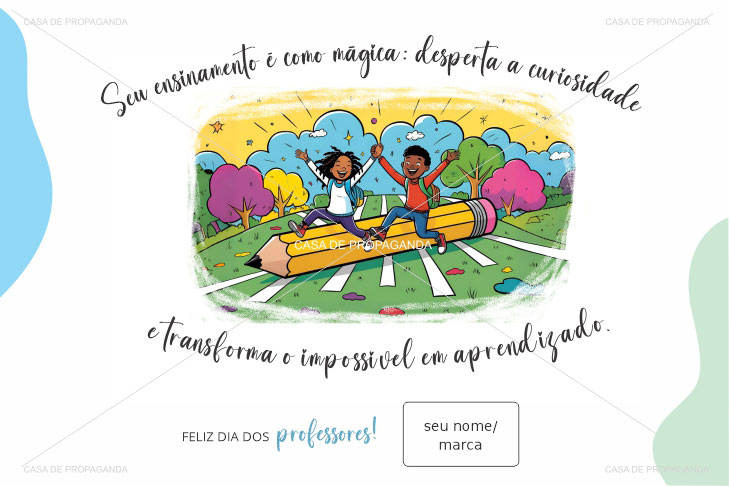 Cartão Dia do Professor Mágica
