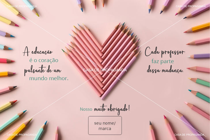 Cartão Dia dos Professores Coração