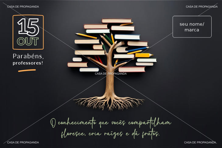 Cartão Dia dos Professores Árvore do Saber