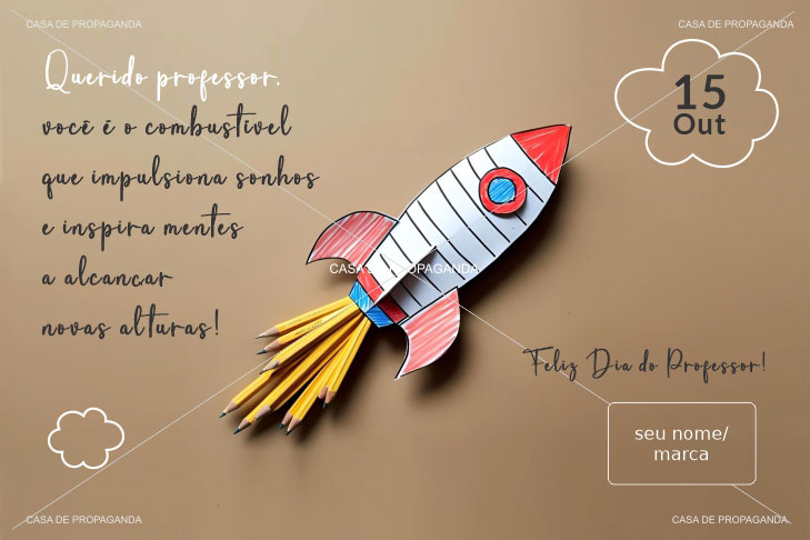 Cartão Dia dos Professores Foquete