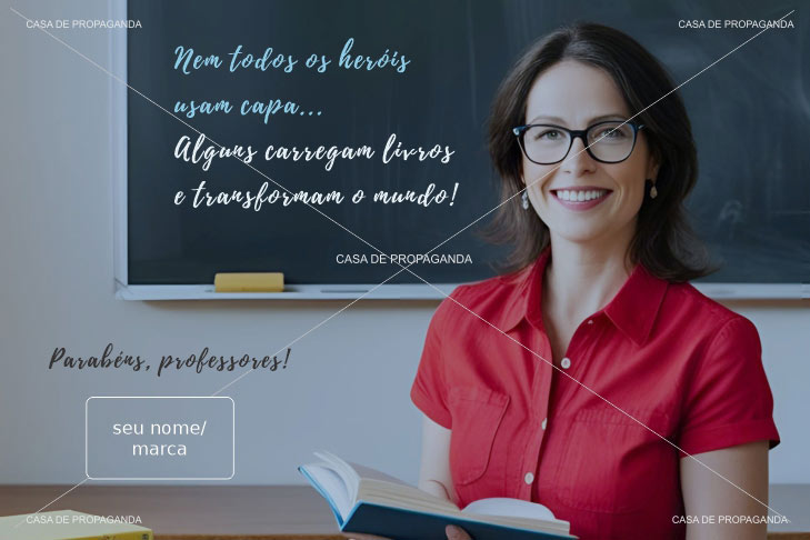 Cartão Dia Professores Heróis