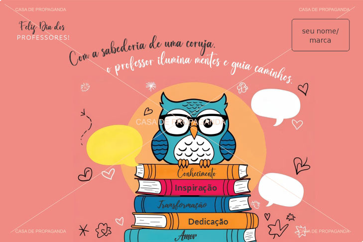 Cartão Homenagem Professor Sabedoria