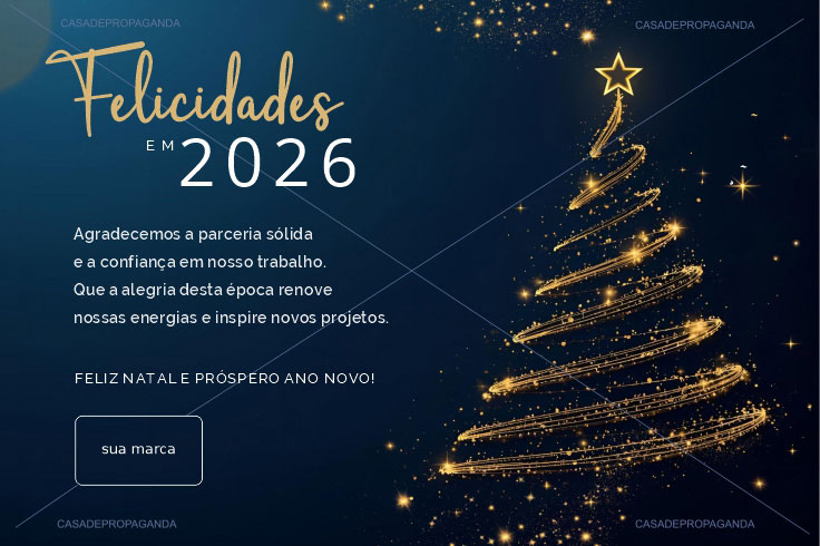 Cartão Natal Gold Christmas Corporativo