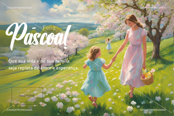 Cartão de Páscoa Família