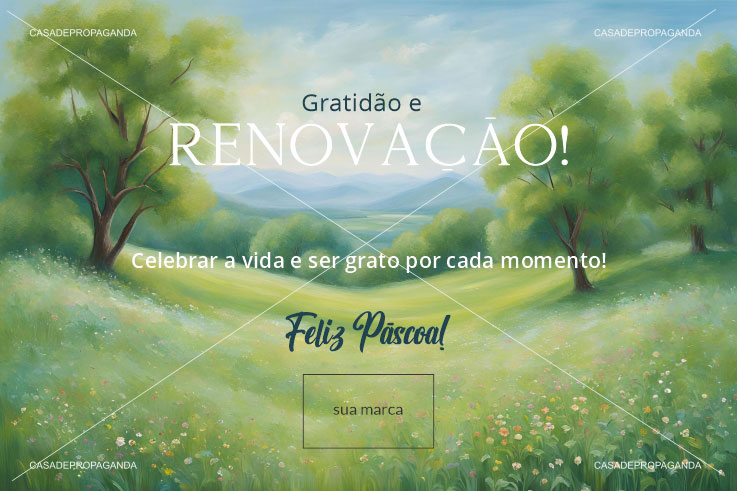 Cartão Gratidão Dia de Páscoa Empresas