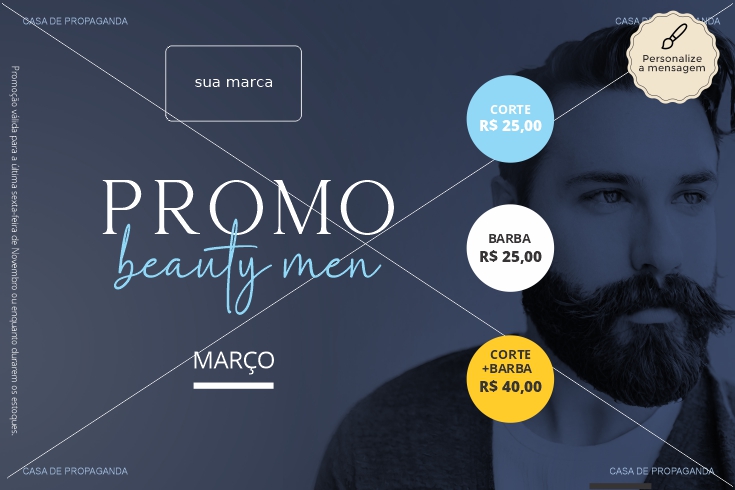 Cartão Promocional Barba e Corte Masculino